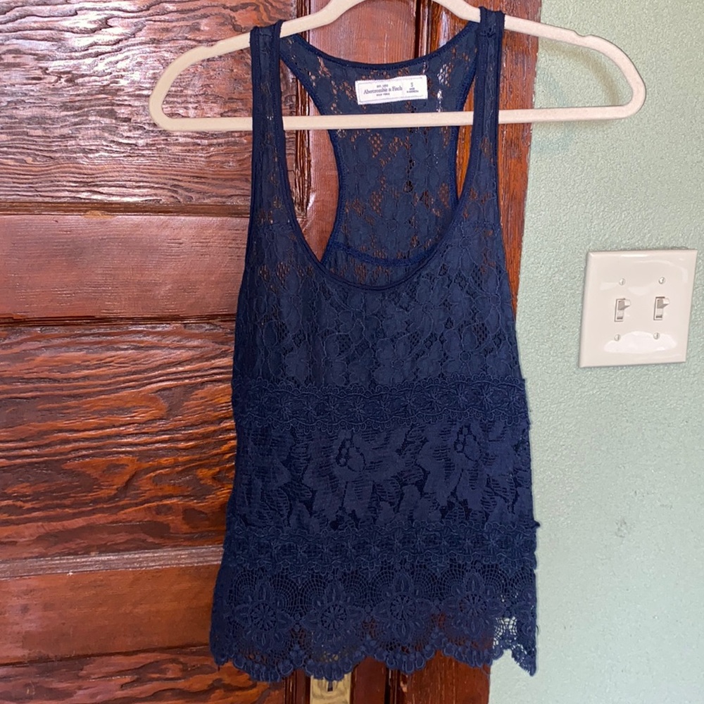 Navy lacey tank